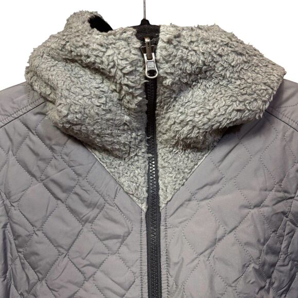 Patagonia Vegabunda Reversible Coat Jacket M Black Gray Merino Wool Blend Hooded - Picture 7 of 12